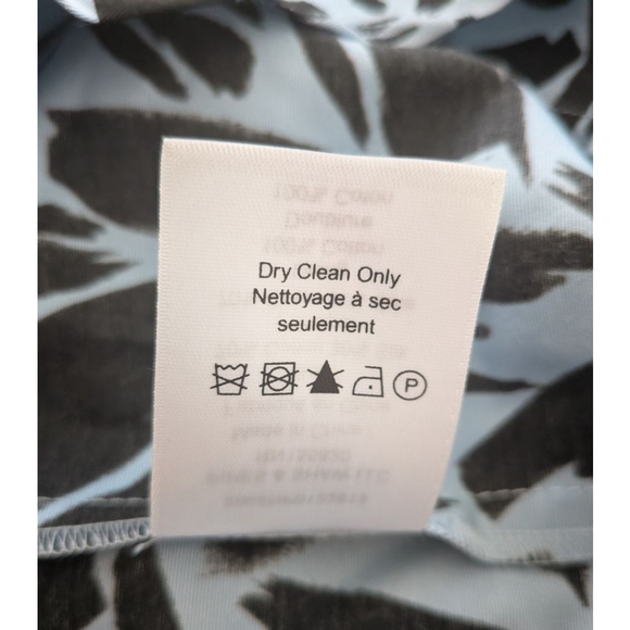 Women's Veronica Beard Mini Shirt Dress Size 8 Blue Black Leaf Print - Picture 10 of 12